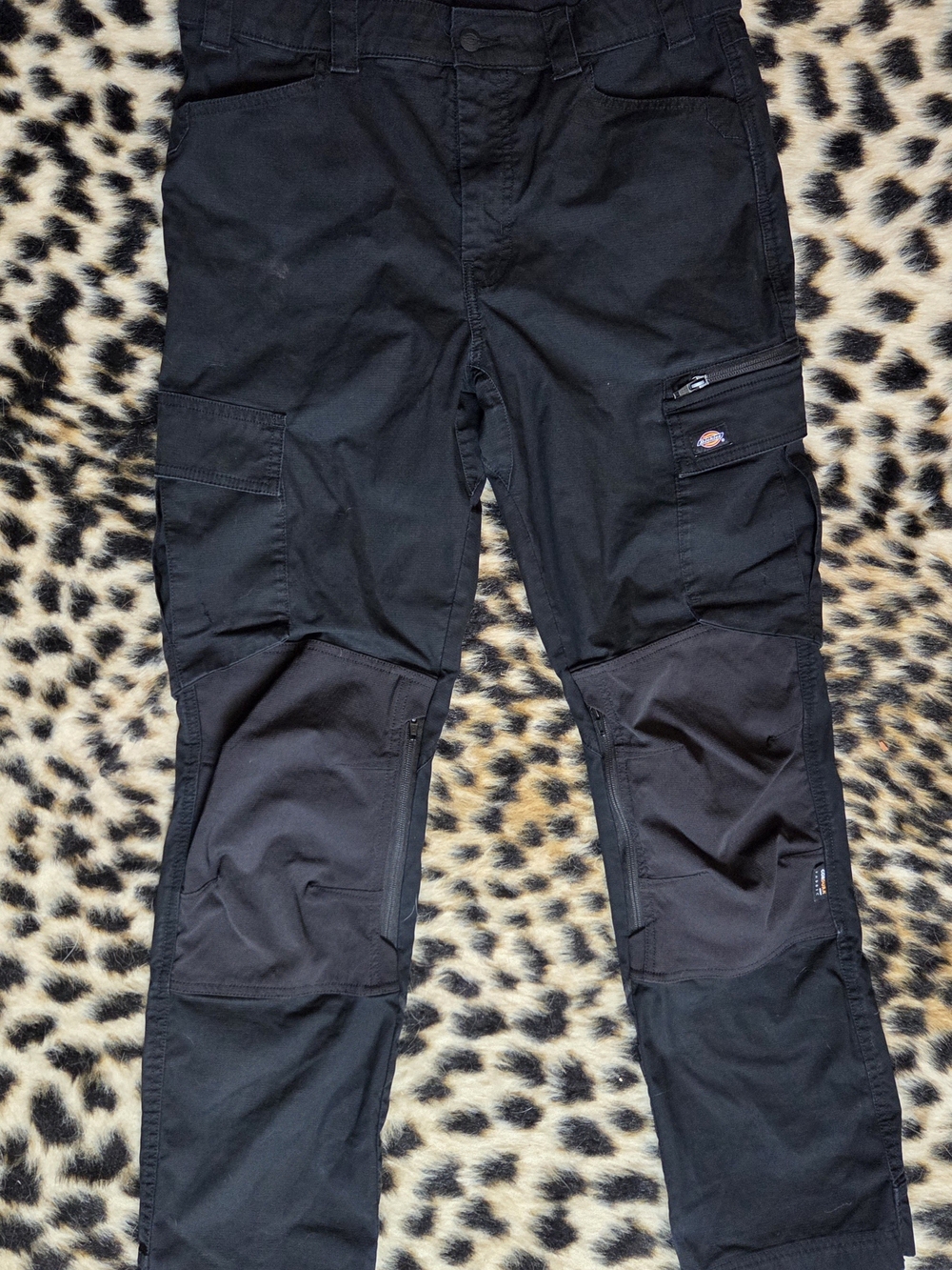 Dickies Black Womens Heavy-Duty Cargo Work Pants